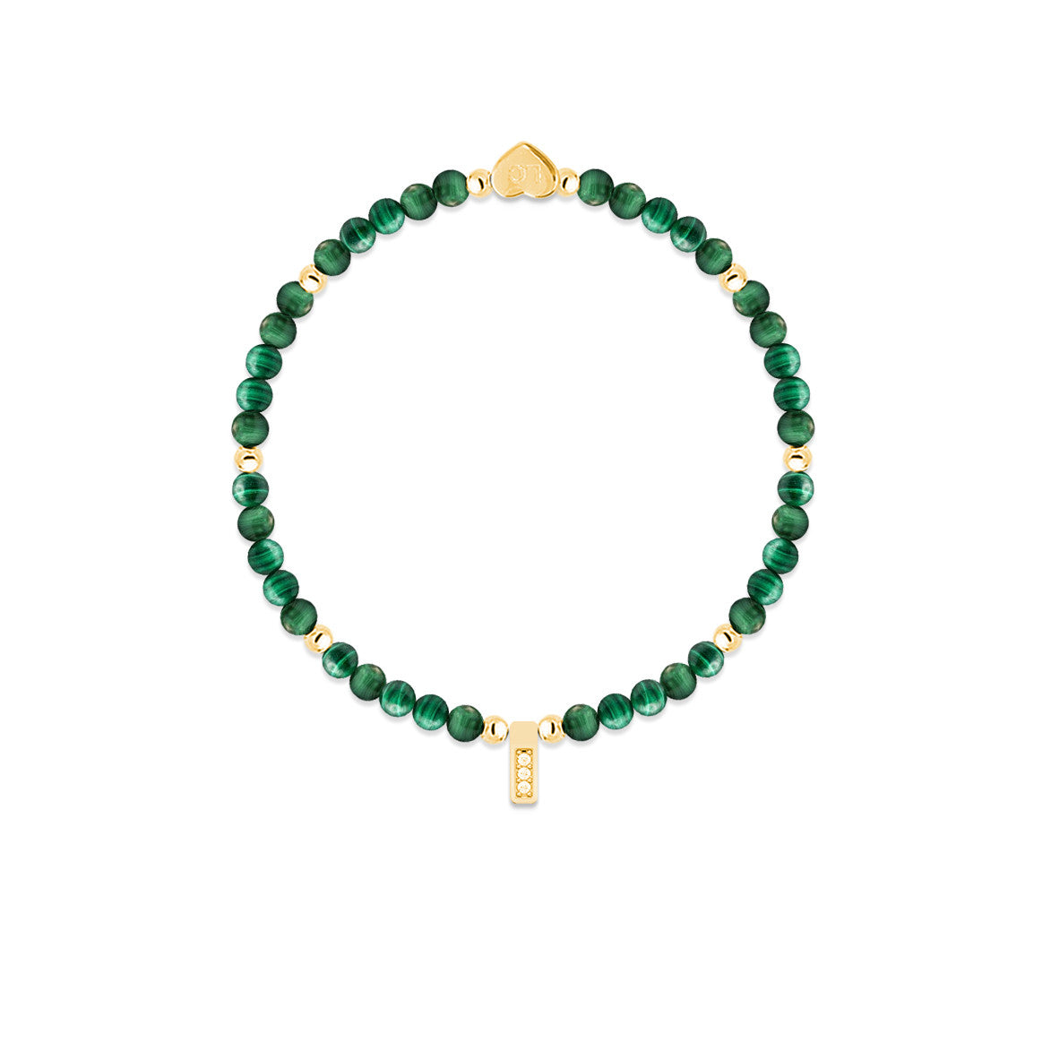 Malachite &amp; Gold beads healing crystals bracelet