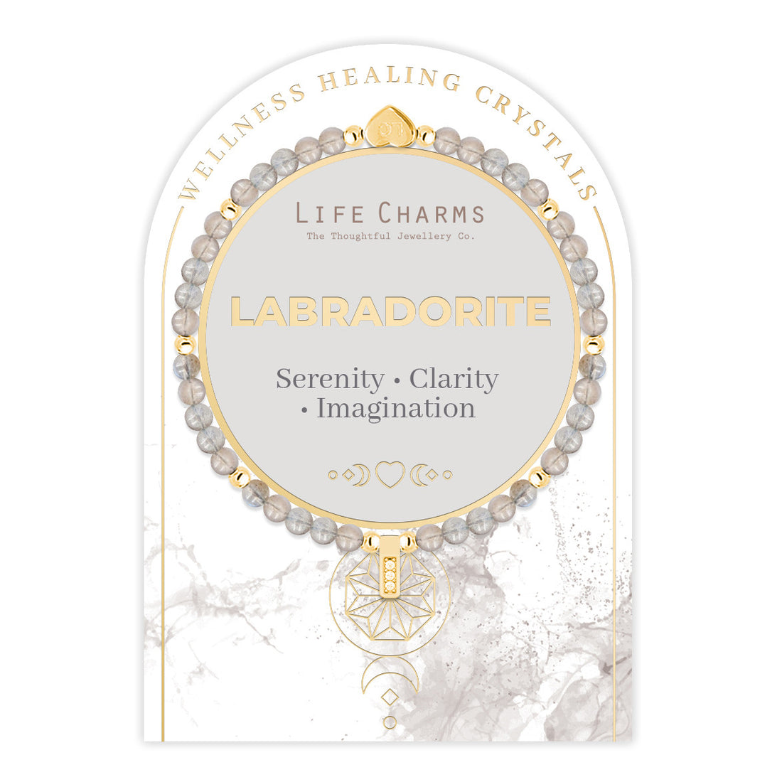Labradorite &amp; gold beads healing crystals bracelet