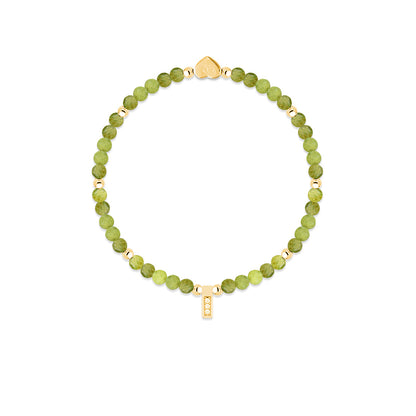 Peridot &amp; gold beads healing crystals bracelet