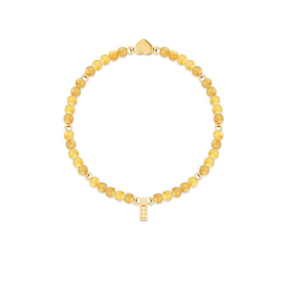 Citrine &amp; gold beads healing crystals bracelet