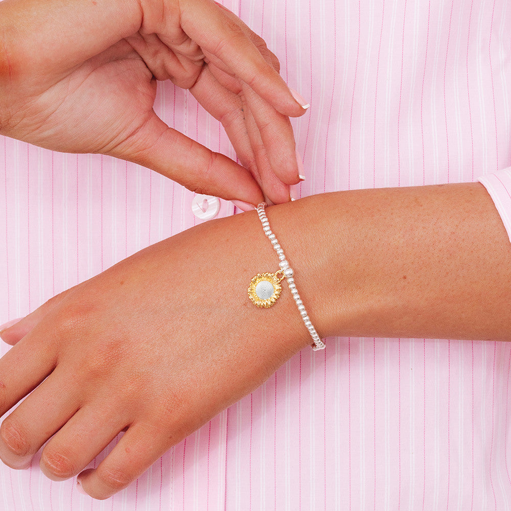 Just To Say My sunshine gold flower charm bracelet
