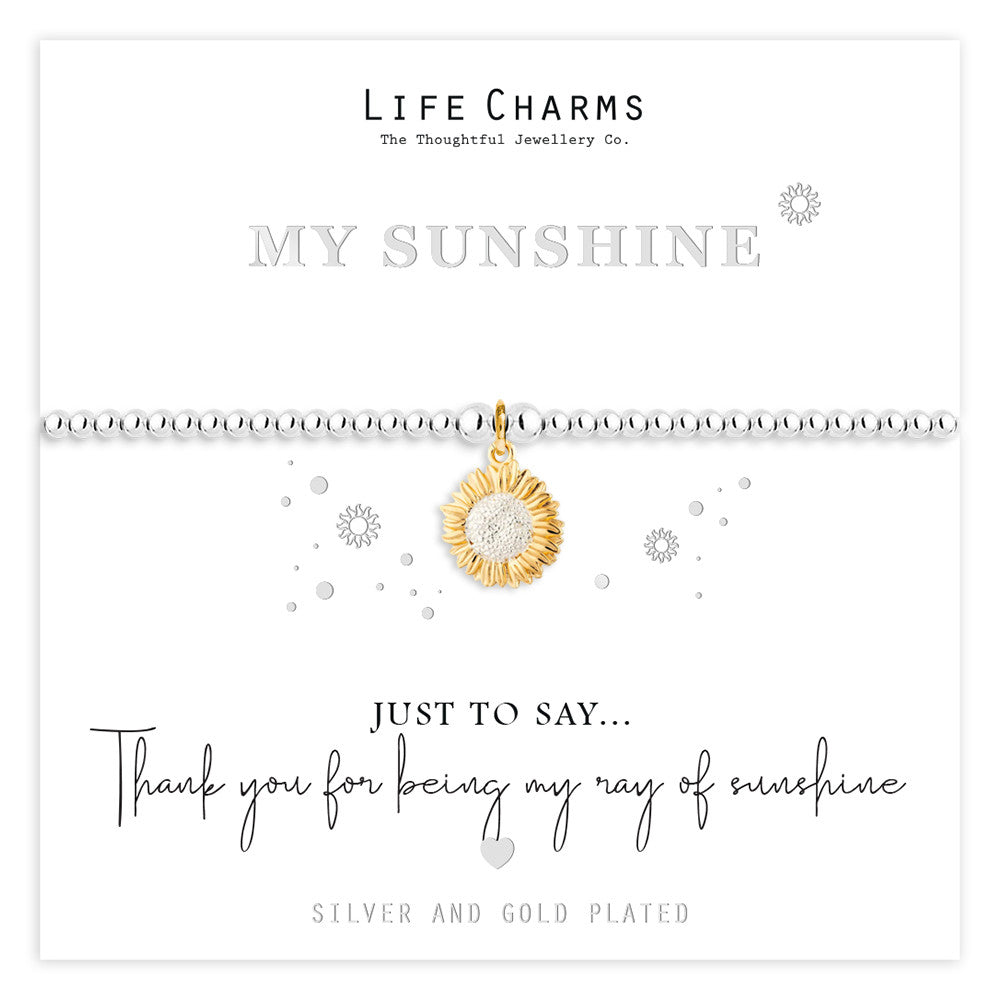 Just To Say My sunshine gold flower charm bracelet