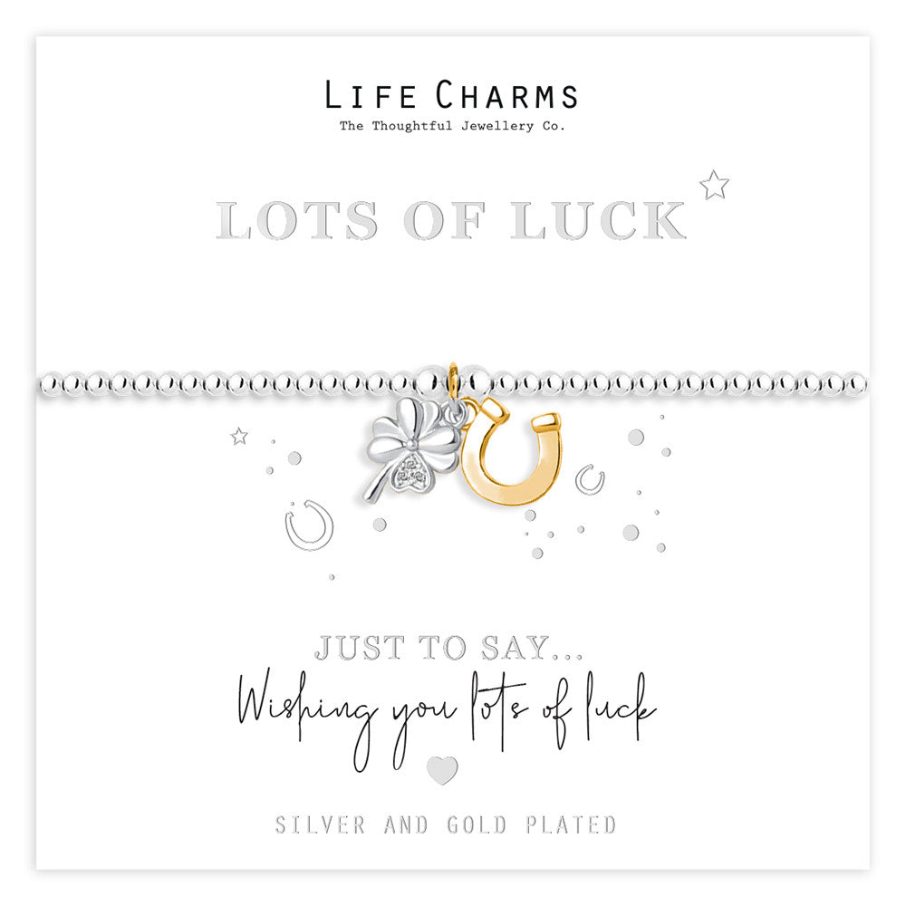 Just To Say Lots of luck clover and horseshoe charm bracelet