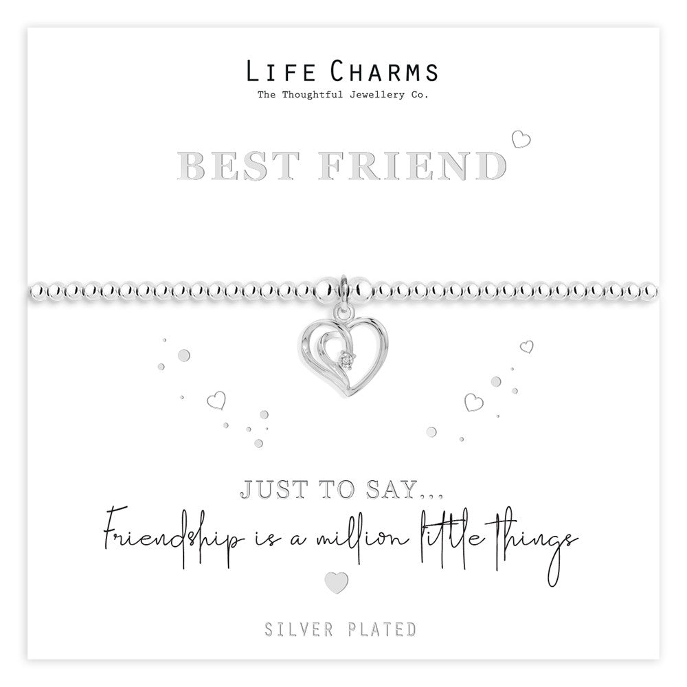 Just To Say Best Friend heart charm bracelet