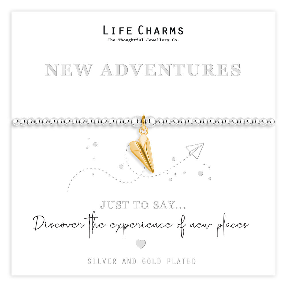 Just To Say New adventure gold paperplane charm bracelet
