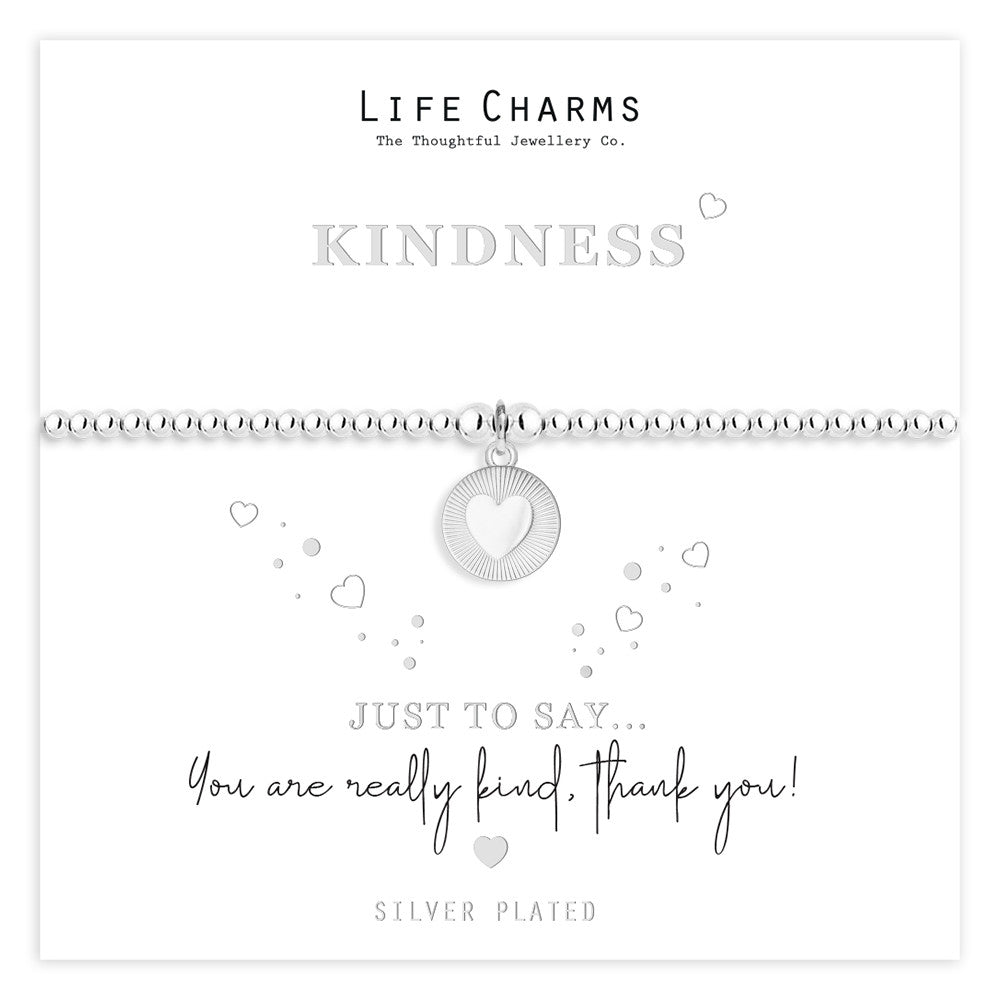 Just To Say Kindness heart charm bracelet