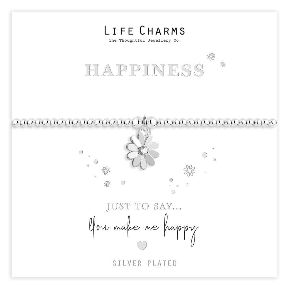 Just To Say Happiness daisy charm bracelet