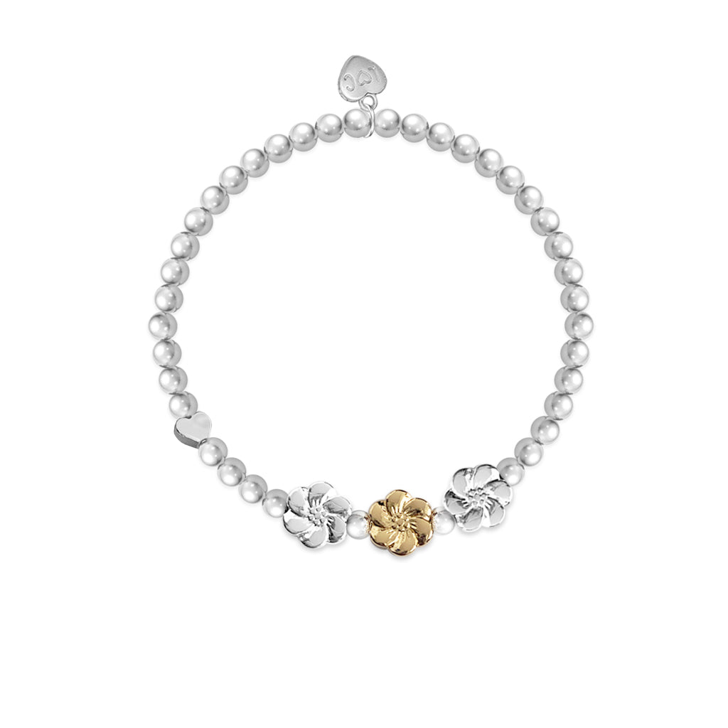 Thank You Silver Flower Bracelet