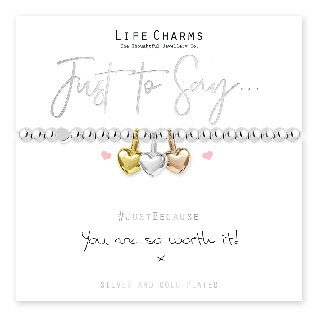 Youre Worth It Hearts Bracelet