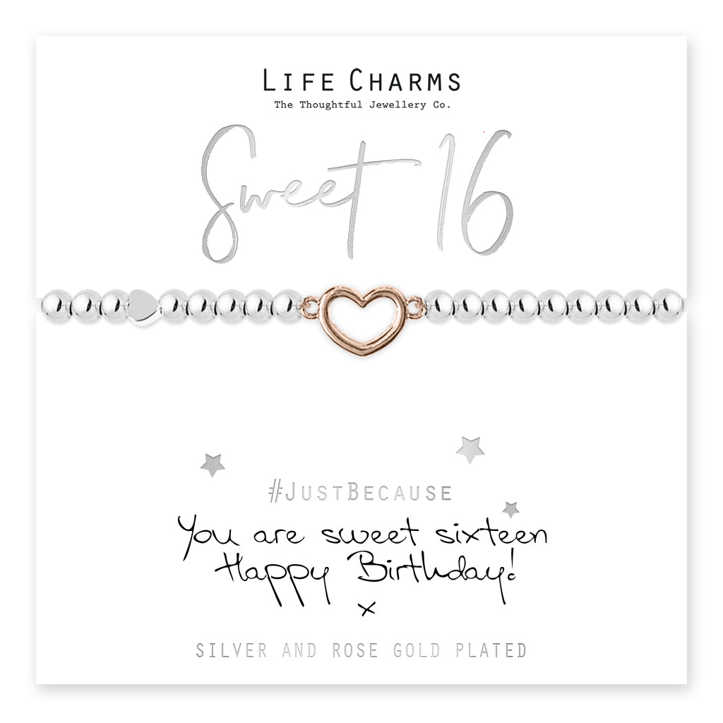 Sweet 16 Rose Gold Heart Bracelet
