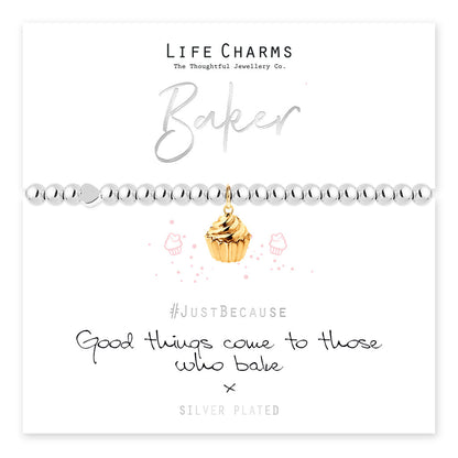 Baker Gold Muffin Charm Bracelet