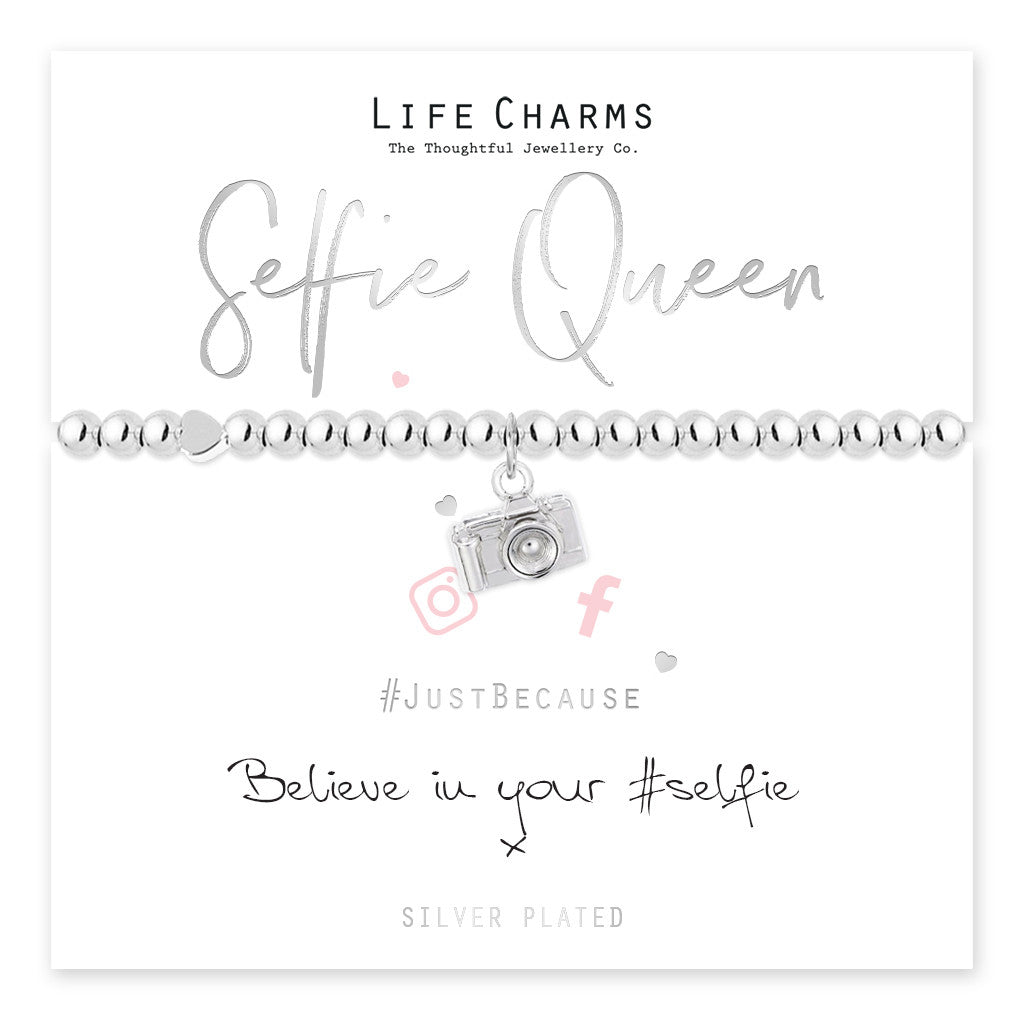 Selfie Queen Camera Charm Bracelet