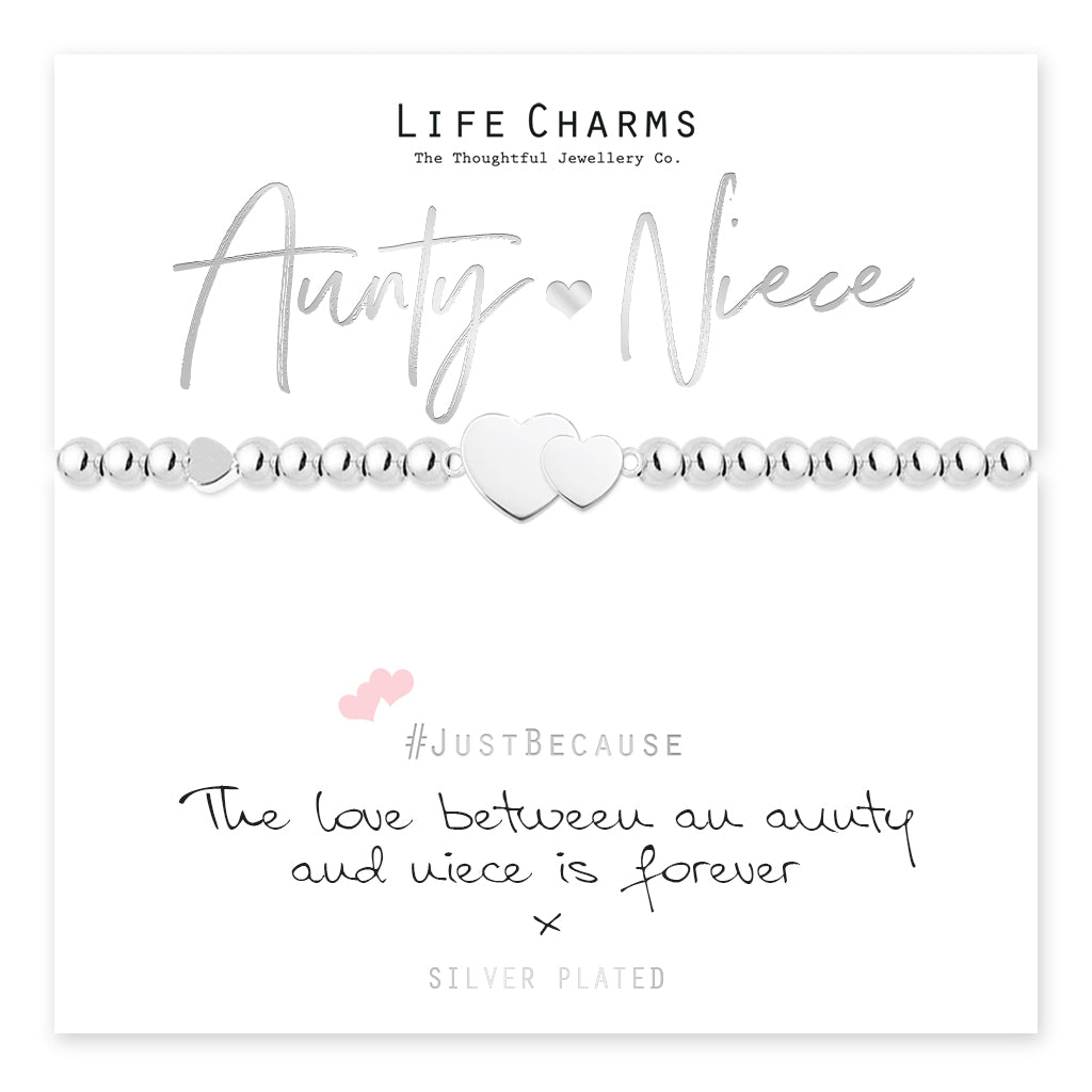 Aunty & Niece Heart Charm Bracelet