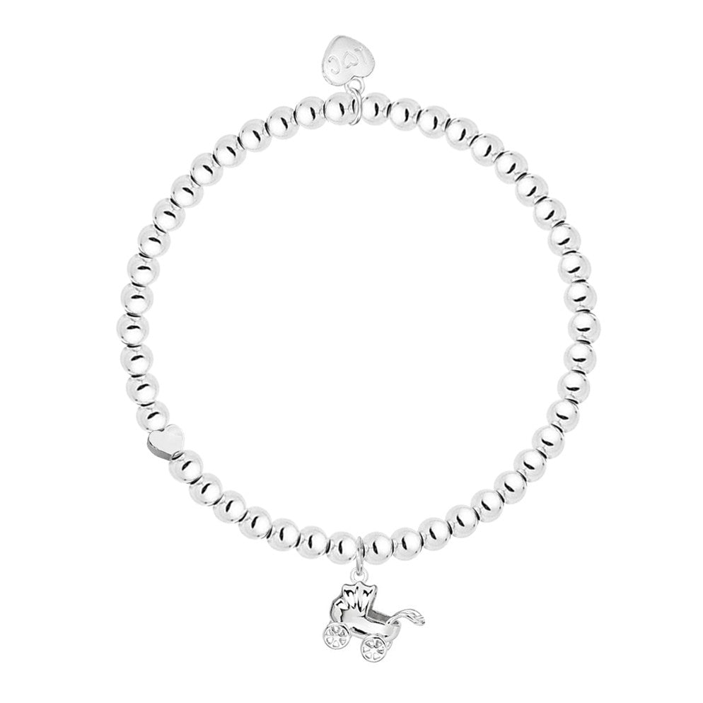 New Baby Silver Pram Charm Bracelet