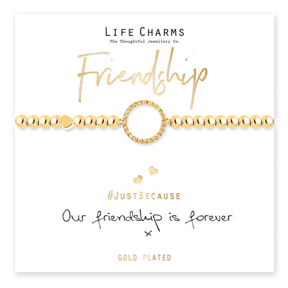 Friendship forever gold charm bracelet
