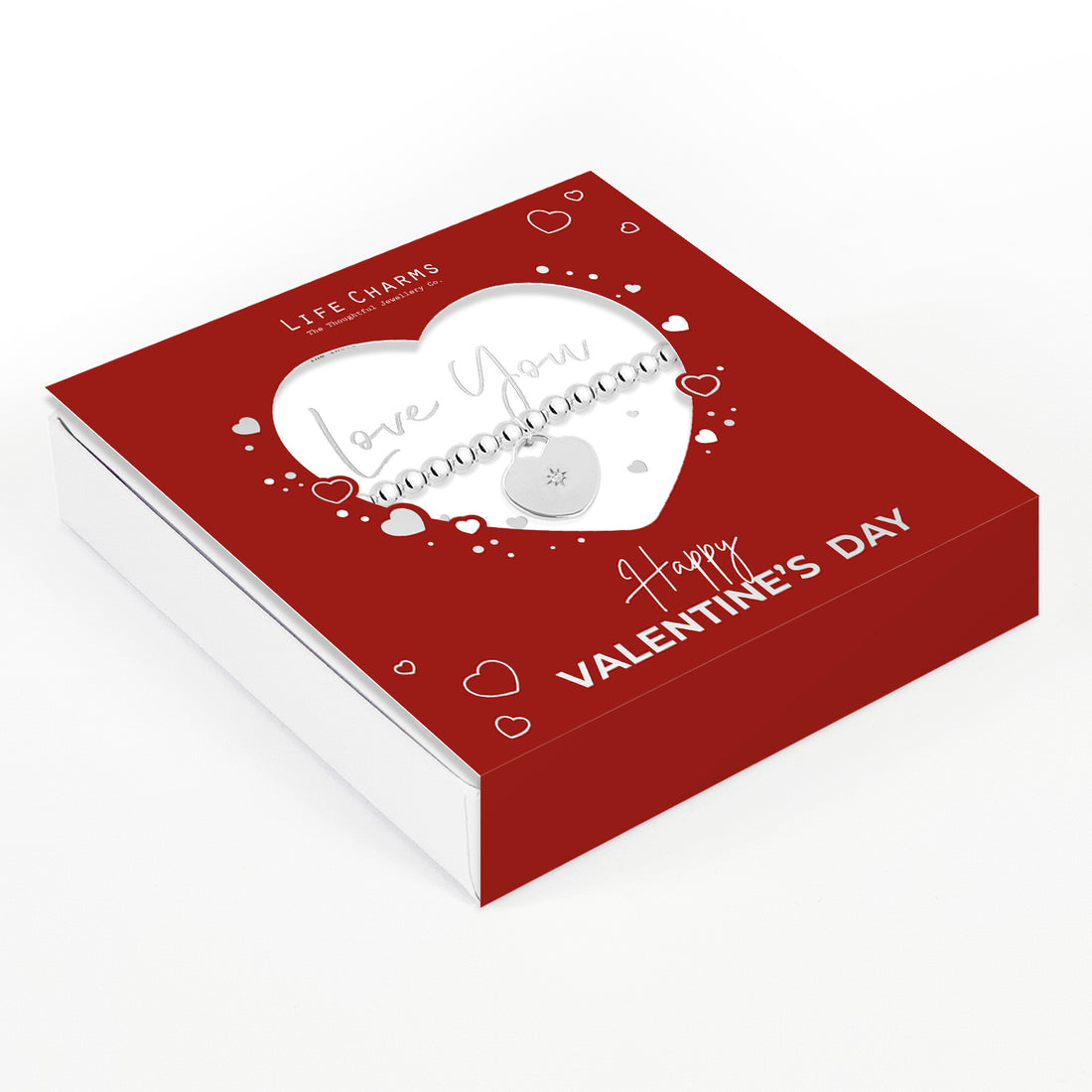 Love you - Heart charm bracelet in removable Valentine&