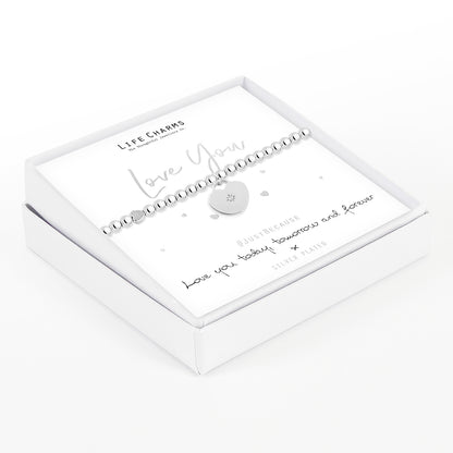 Love you - Heart charm bracelet in removable Valentine&