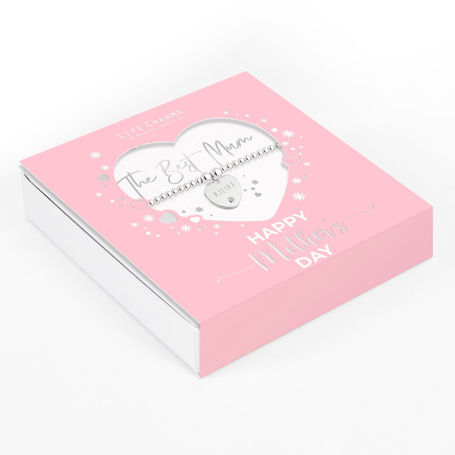 The Best Mum - heart charm bracelet in Mother&