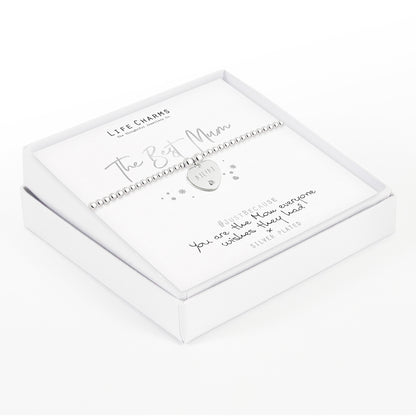The Best Mum - heart charm bracelet in Mother&