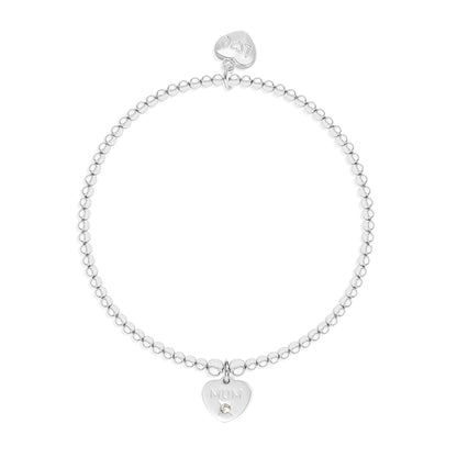 The Best Mum - heart charm bracelet in Mother&