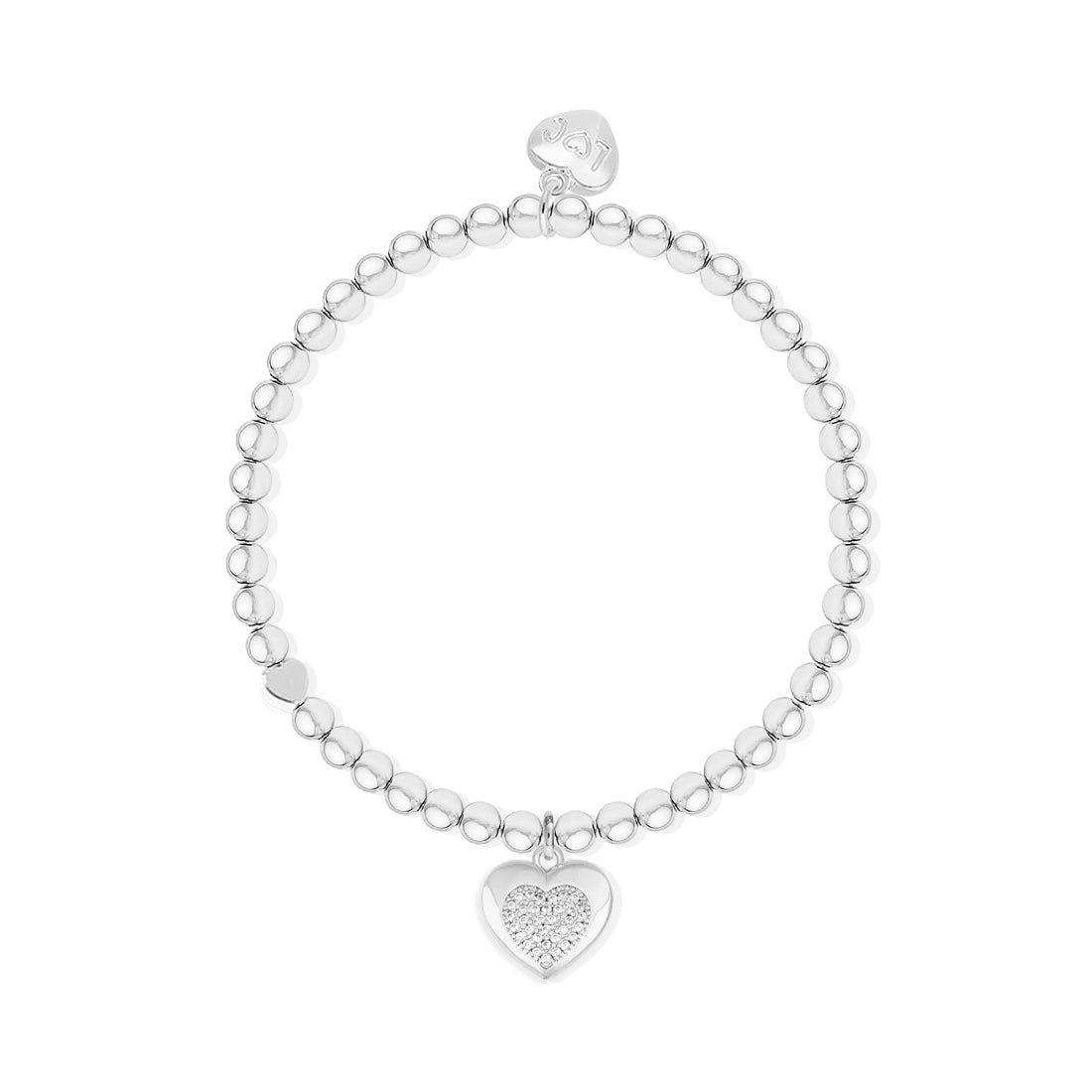 Born to win sparkling heart charm bracelet