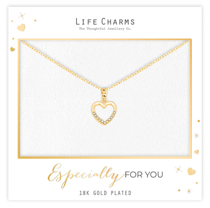 EFY Heart with stones necklace in gold