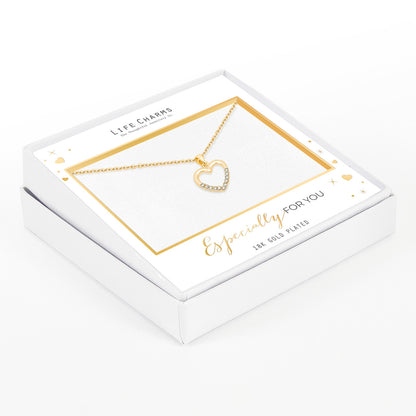 EFY Heart with stones necklace in gold