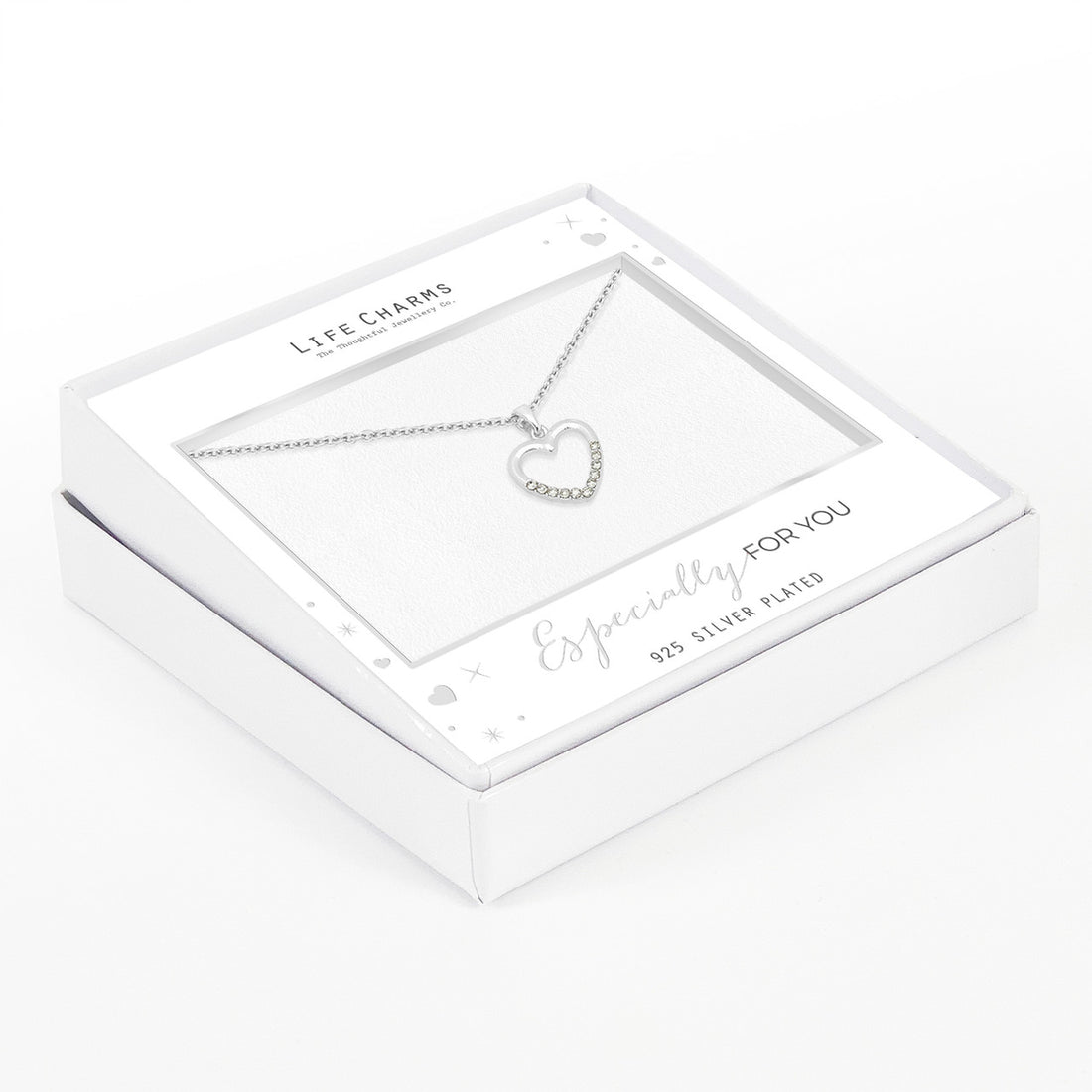 Heart with stones pendant necklace