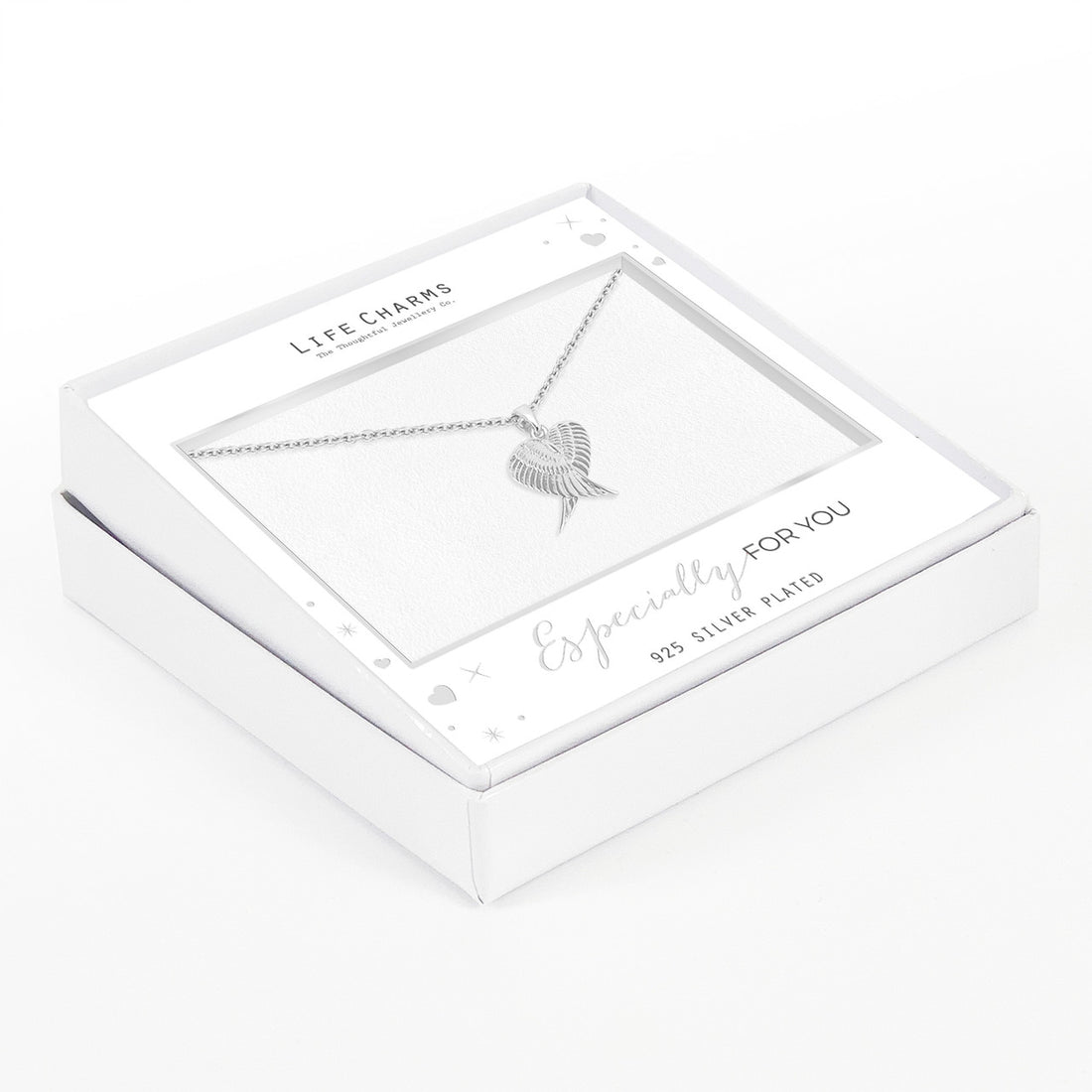 Double wings pendant necklace