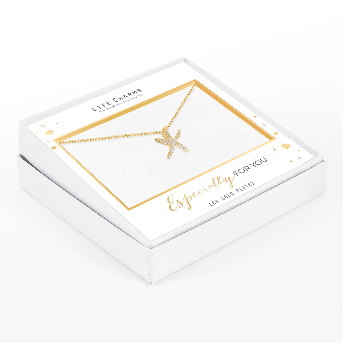 Sparkle Starfish necklace in gold
