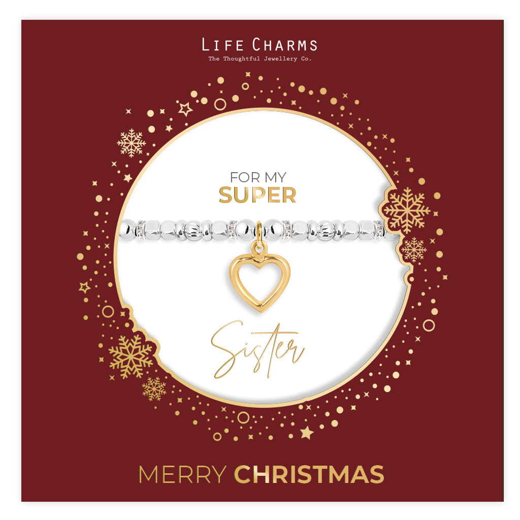 Super Sister sparkly bracelet in a Christmas sleeve
