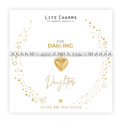 Darling Daughter sparkly bracelet in a Christmas sleeve