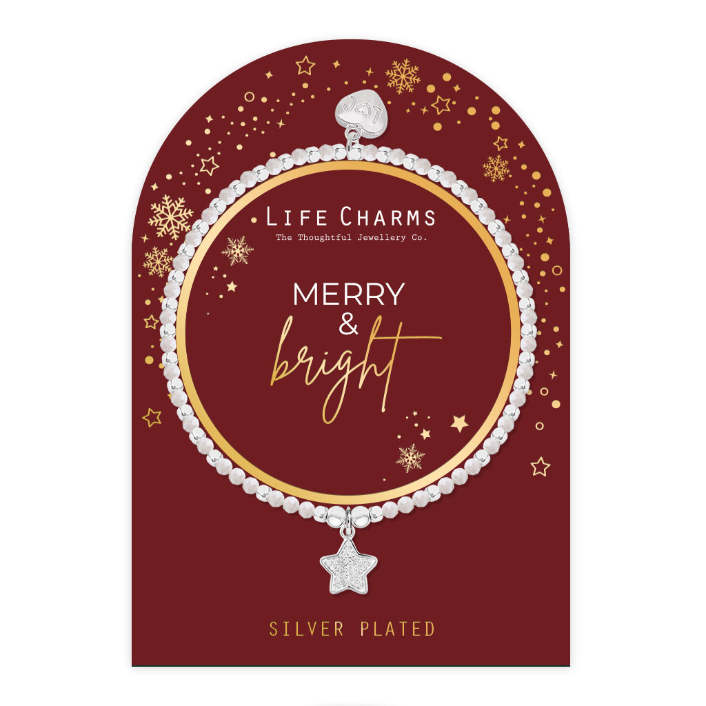 Merry &amp; Bright crystal beaded charm bracelet