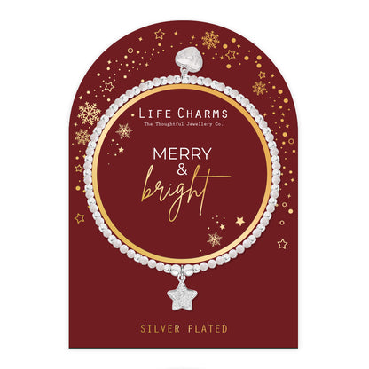 Merry &amp; Bright crystal beaded charm bracelet