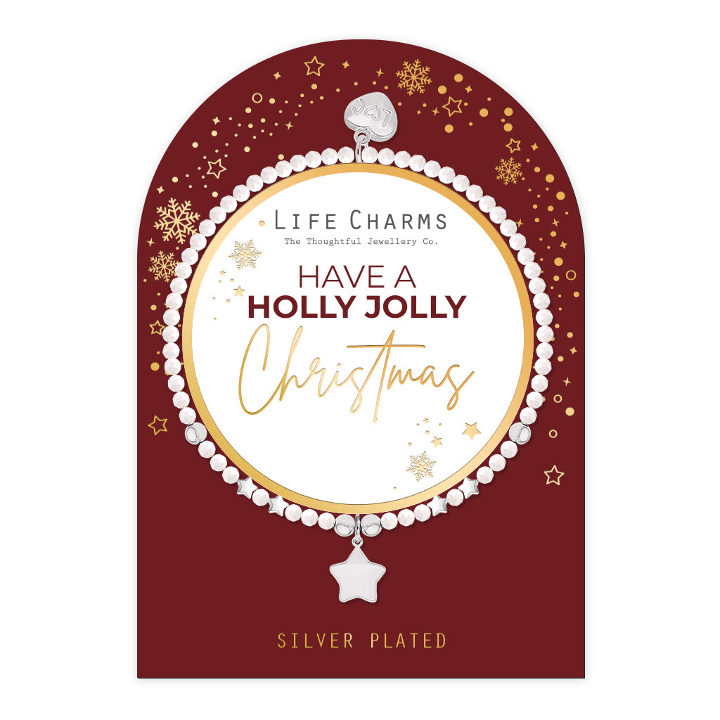 Holly Jolly crystal beaded charm bracelet