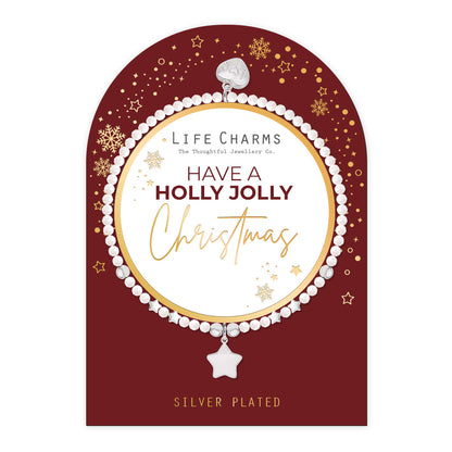 Holly Jolly crystal beaded charm bracelet