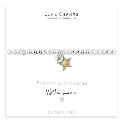 Merry Christmas Sparkly Gold Star Bracelet Gift