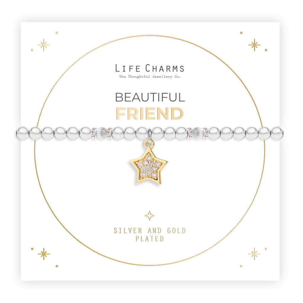 Silver and gold charm bracelet with Christmas sleeve - Friend