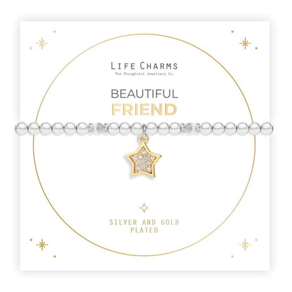 Silver and gold charm bracelet with Christmas sleeve - Friend