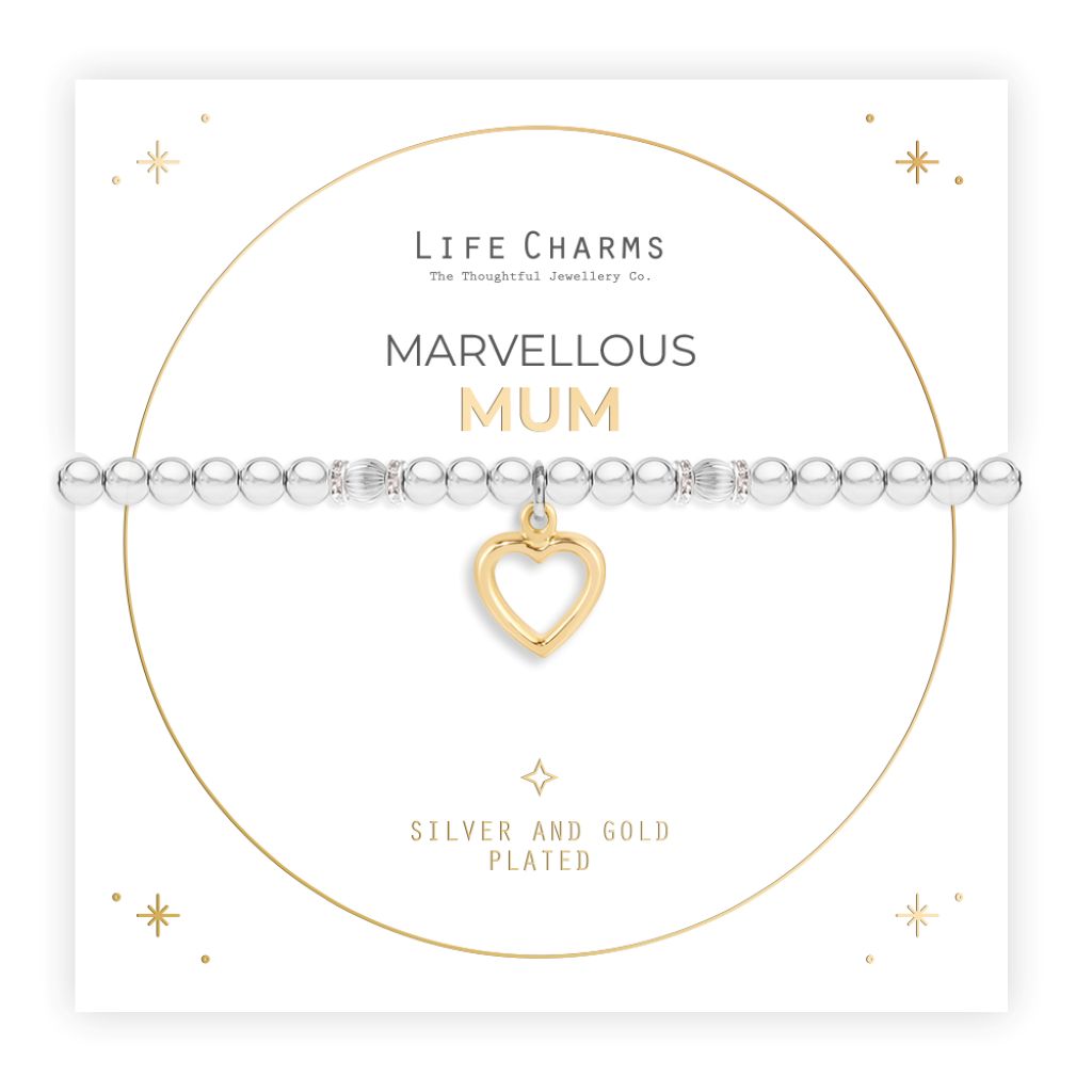 Silver and gold charm bracelet with Christmas sleeve - Mum