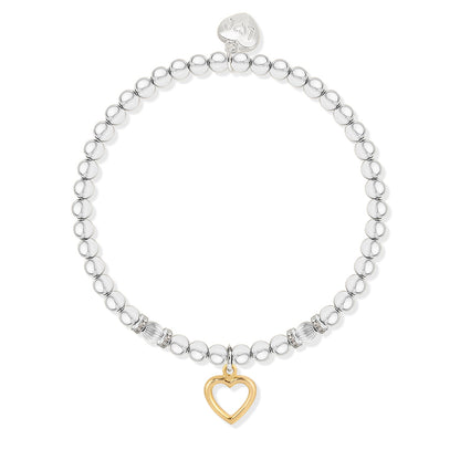 Silver and gold charm bracelet with Christmas sleeve - Mum
