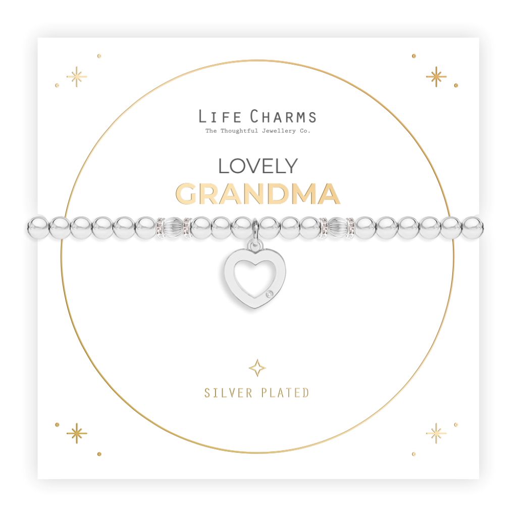 Silver charm bracelet with Christmas sleeve - Grandma