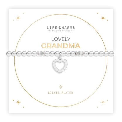 Silver charm bracelet with Christmas sleeve - Grandma