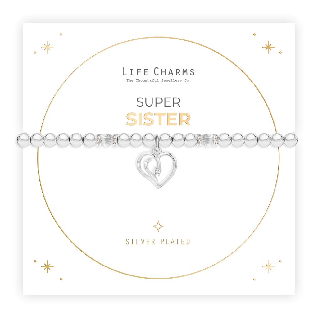 Silver charm bracelet with Christmas sleeve - Sister