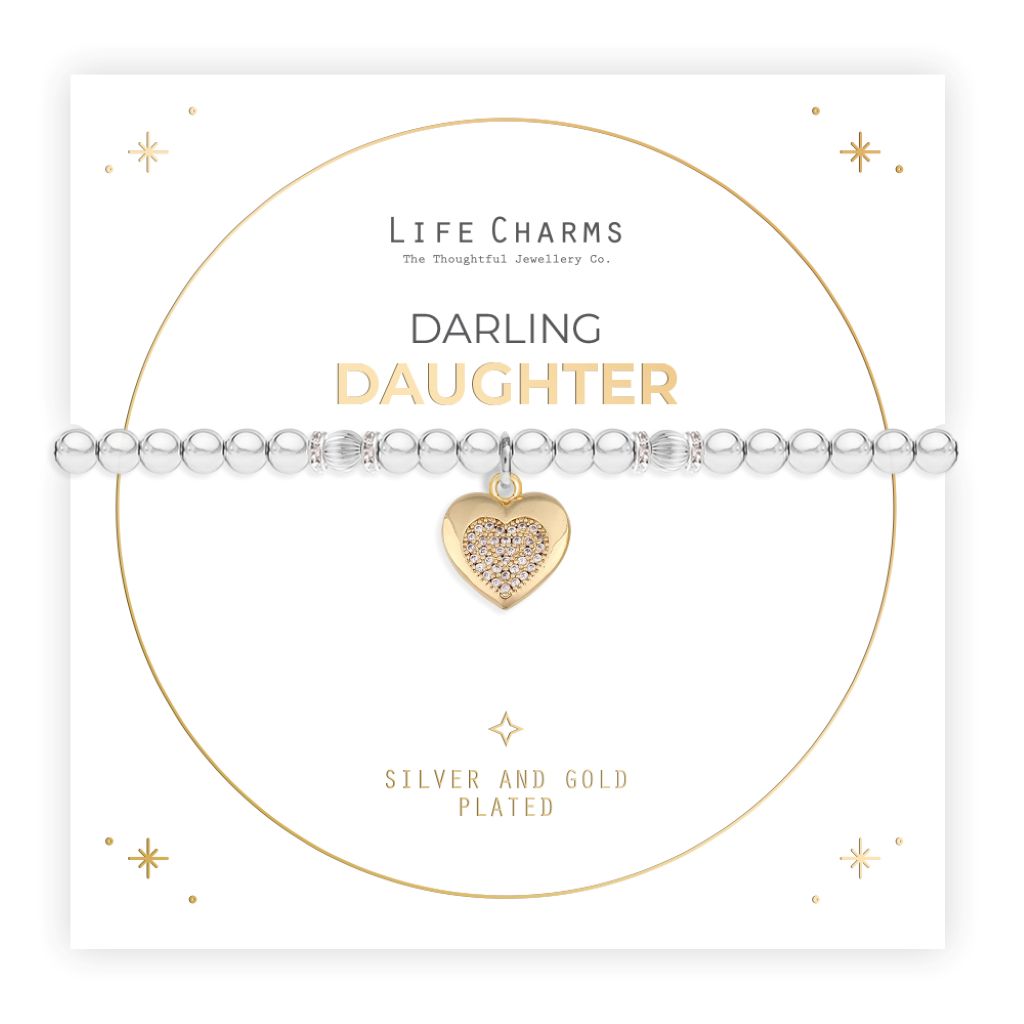 Silver and gold charm bracelet with Christmas sleeve - Daughter