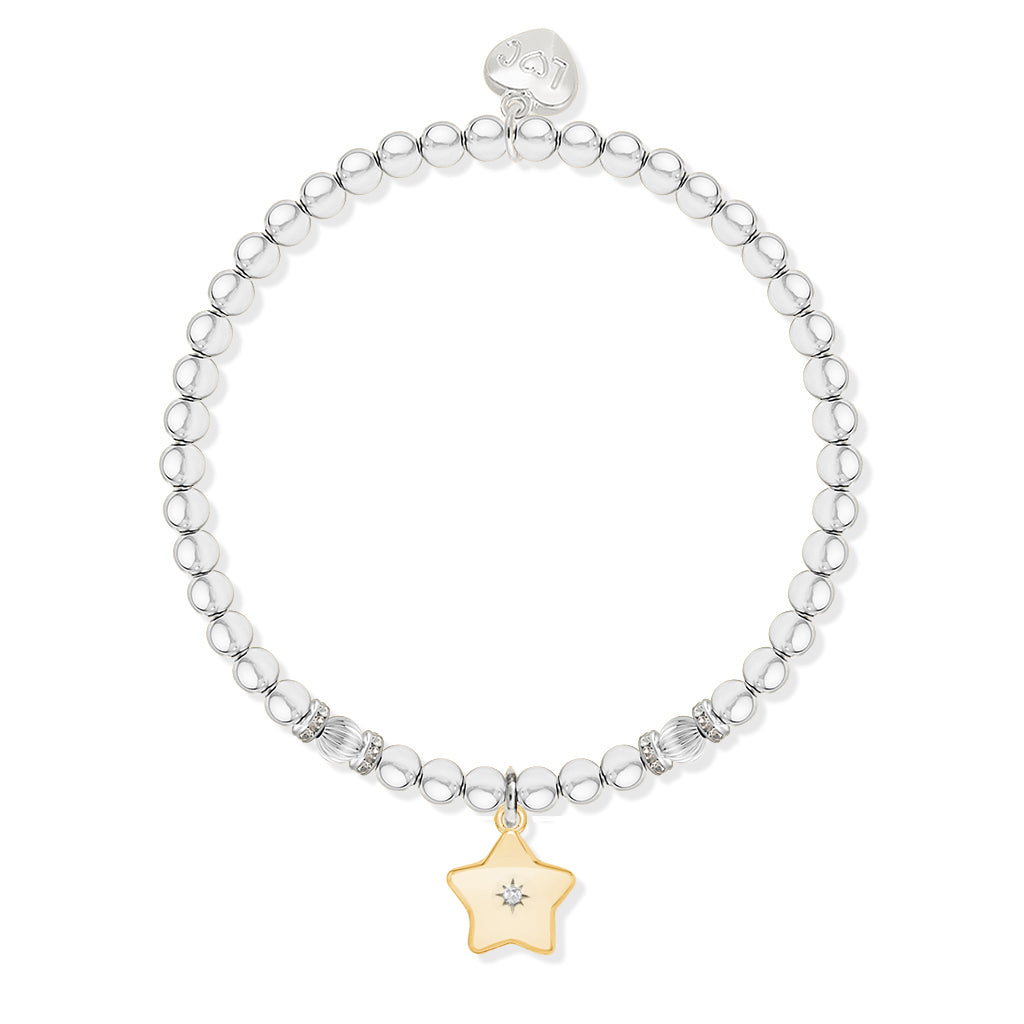 Silver and gold charm bracelet with Christmas sleeve - Mother &amp; Daughter