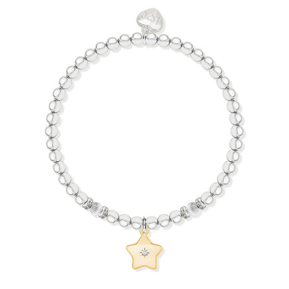 Silver and gold charm bracelet with Christmas sleeve - Mother &amp; Daughter