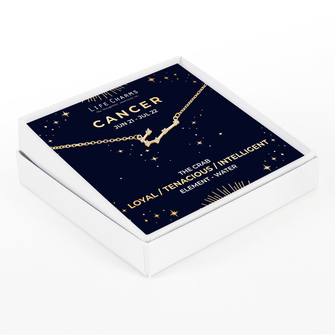 Cancer Gold Zodiac Constellation Necklace