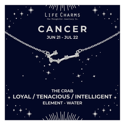 Cancer Silver Zodiac Constellation Necklace