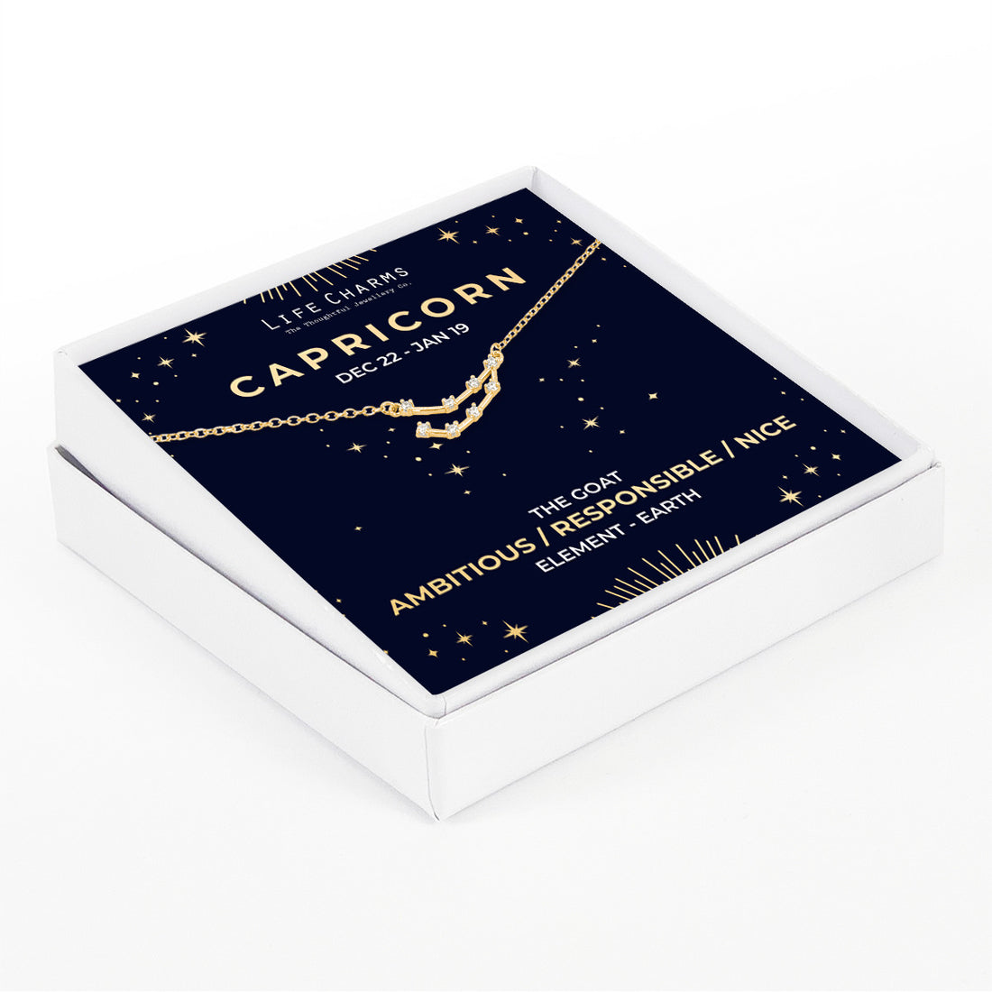 Capricorn Gold Zodiac Constellation Necklace